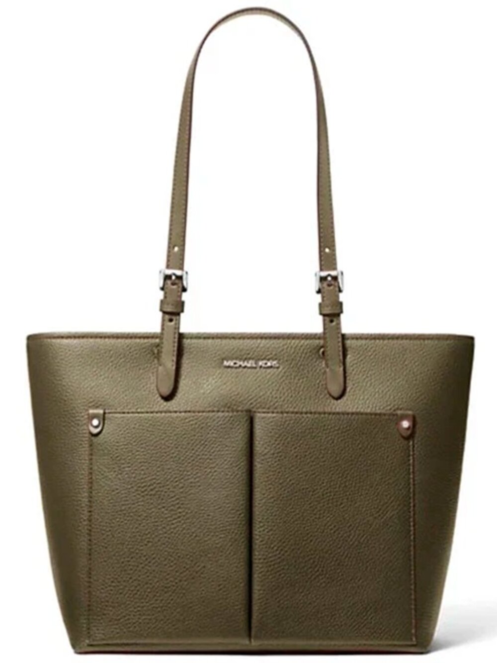 S Michael Kors Jet Set Medium Double Pocket Tote Army Green Olive 35H3STVT6B - Picture 1 of 6